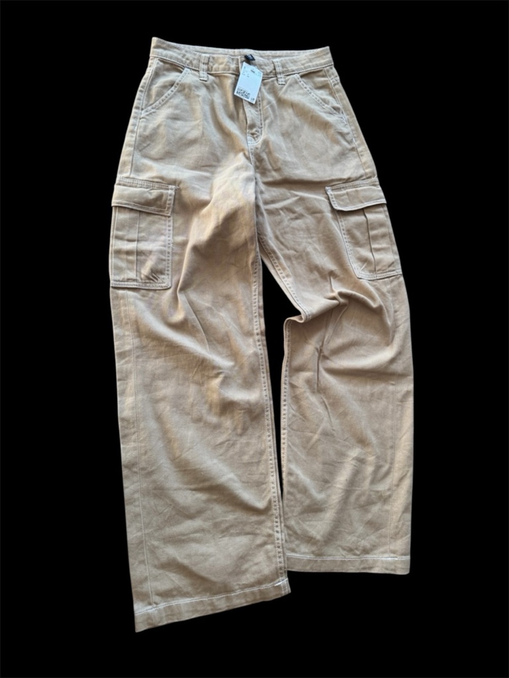 Brand new Divided cotton wide Cargo Pants in Tan - Classic Utility Style size 4